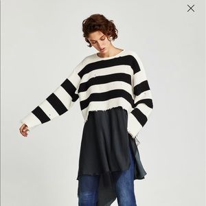 Zara striped crop sweater